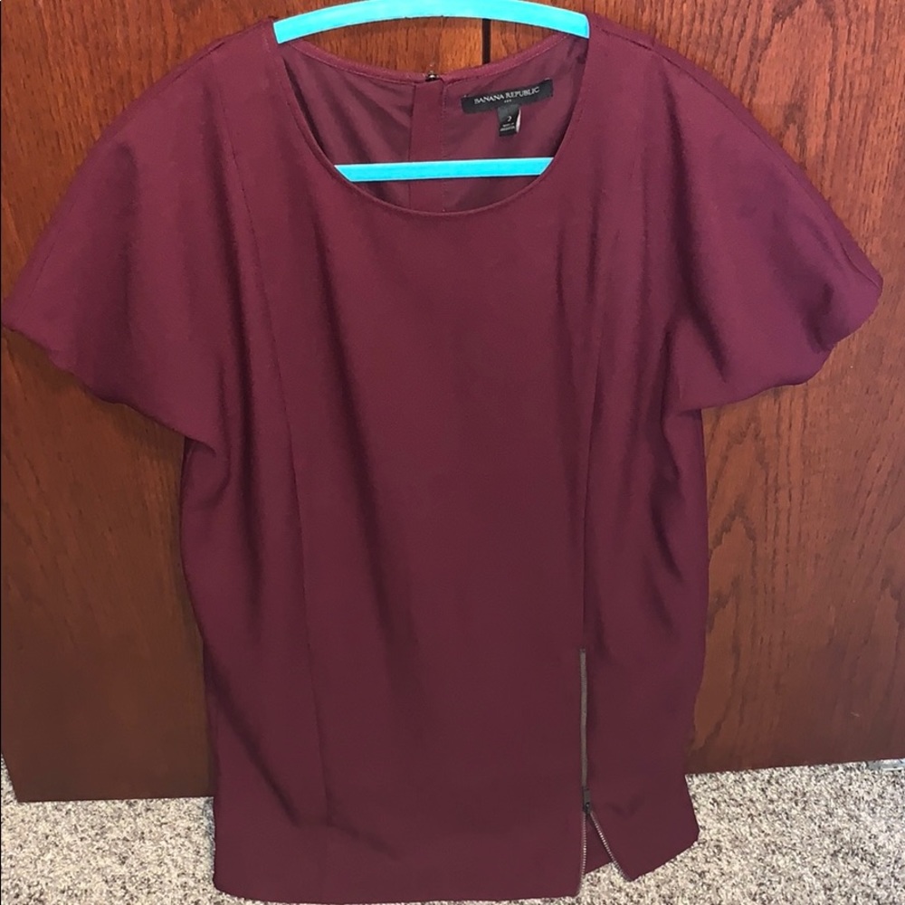 Maroon dress, Banana Republic, side zip